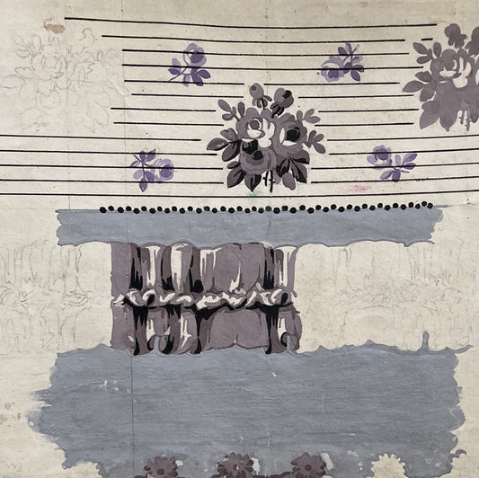 Unfinished pale lavender border