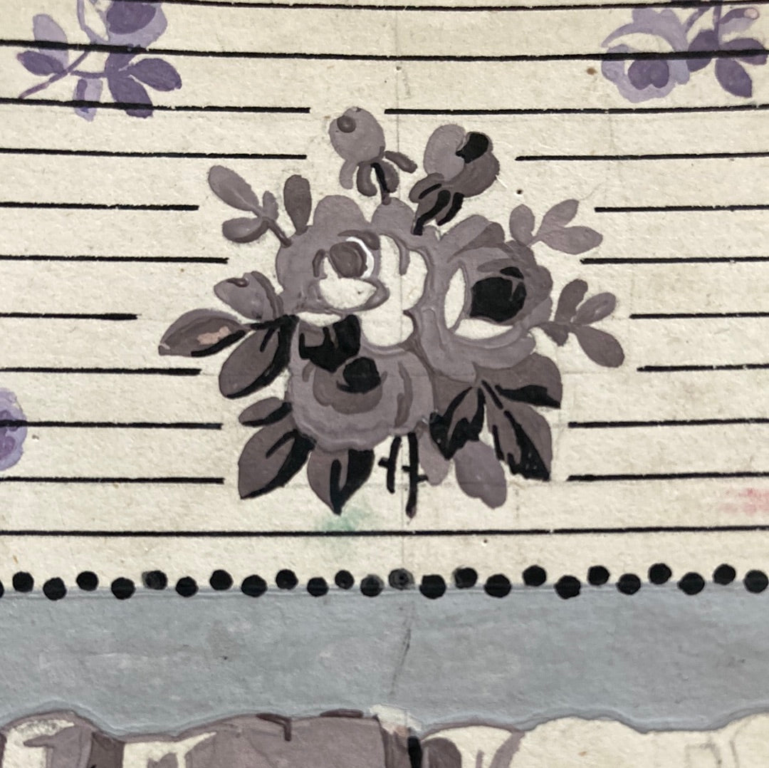 Unfinished pale lavender border