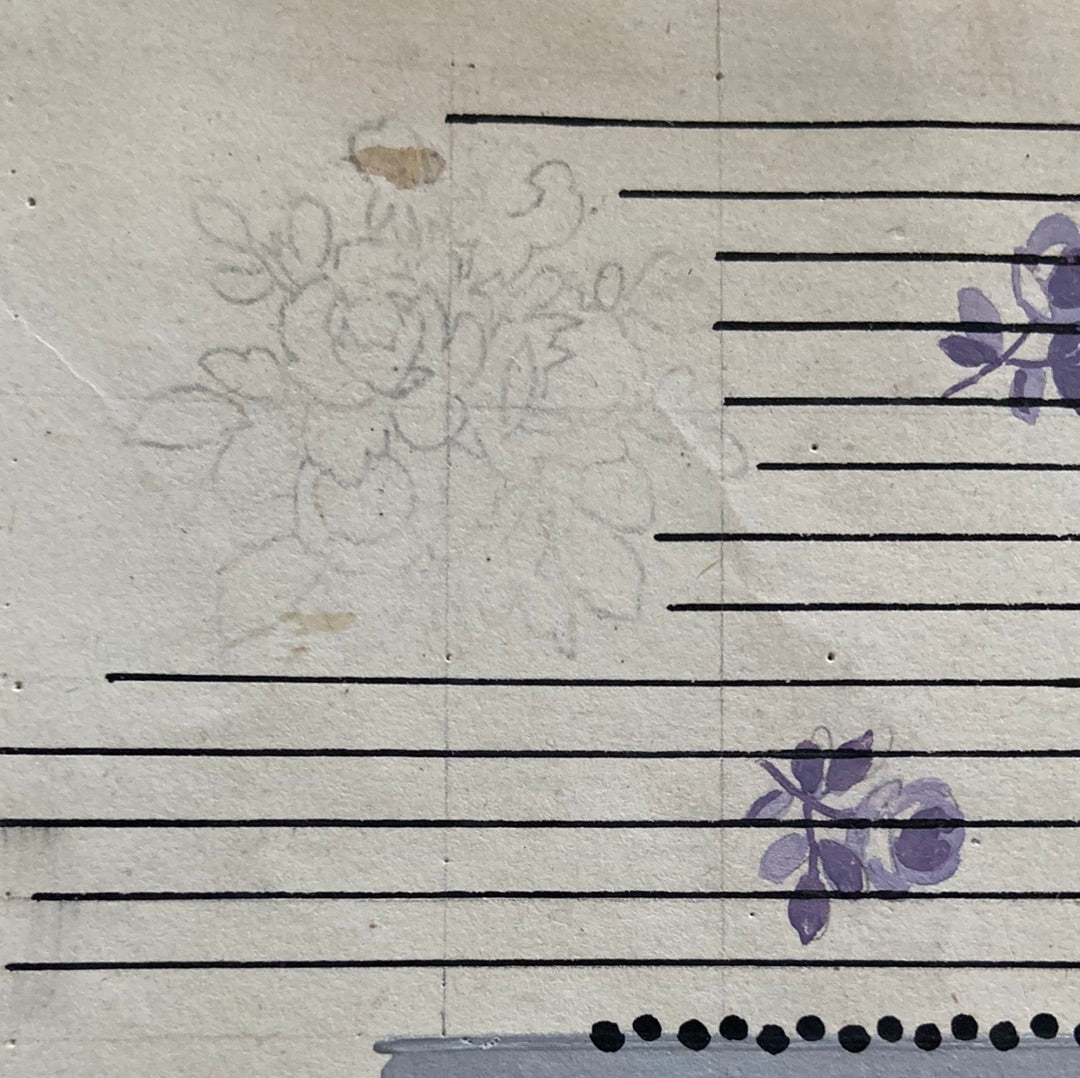 Unfinished pale lavender border