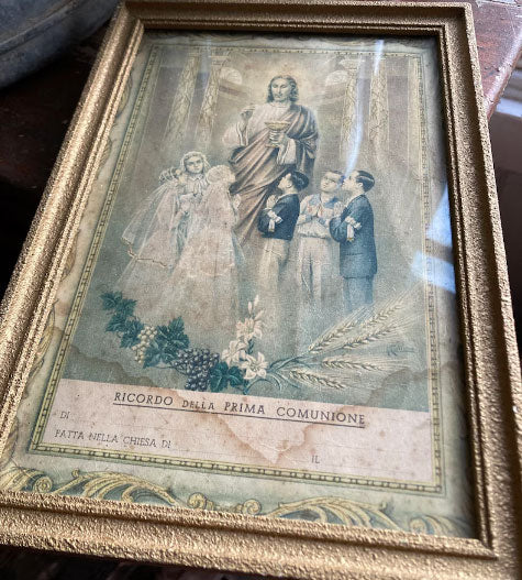 Charming Italian Vintage Religious picture - serene and beautiful